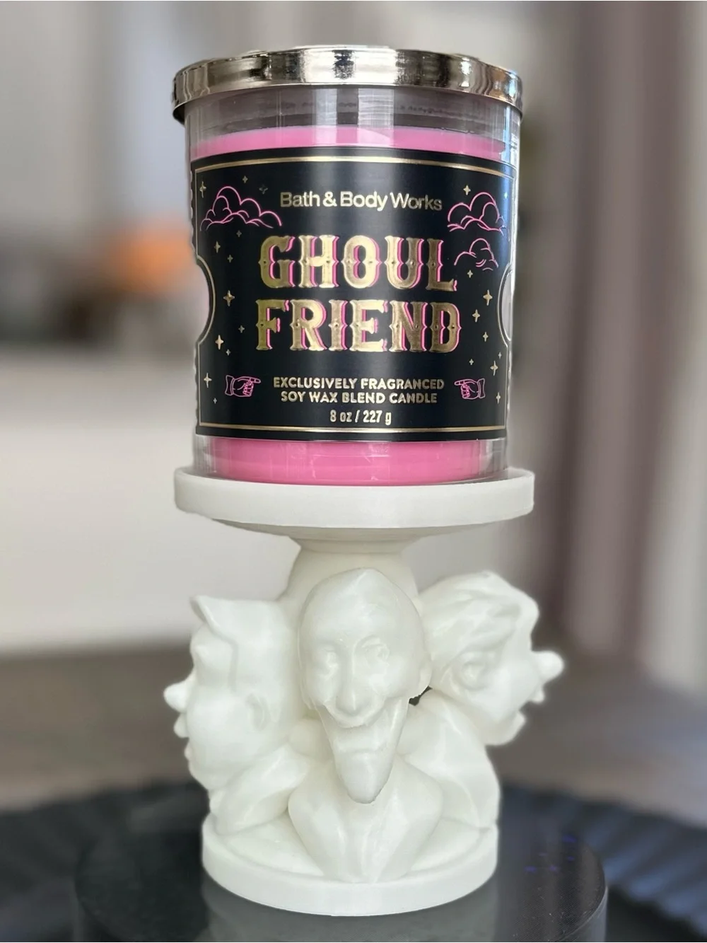 Disney Haunted Mansion Singing Busts Single Wick Candle Holder Bath & Body Works